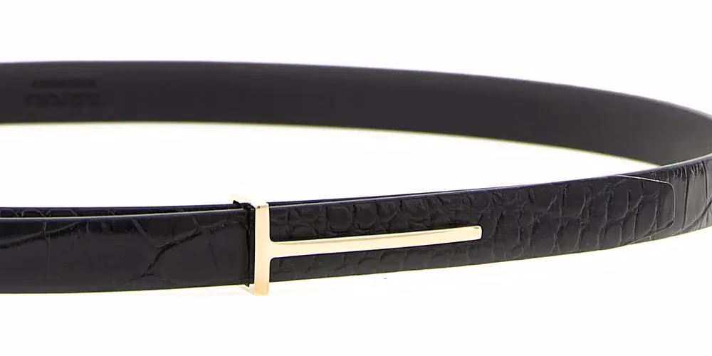 Tom Ford Black Calfskin Regular Belt
