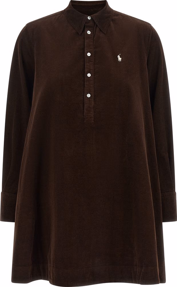 Polo Ralph Lauren Brown Cotton Short Dress