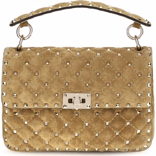 Valentino Garavani Beige Calf Leather Bos Taurus Shoulder Bag