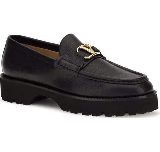 Valentino Garavani Black Goatskin Platform Loafers
