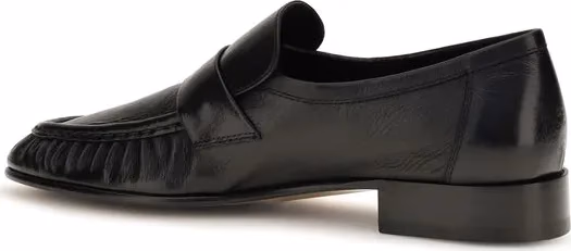 The Row Black Calf Leather Bos Taurus Slip-On Loafers