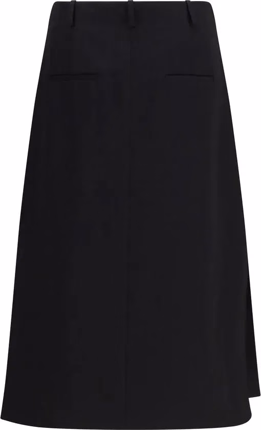 Fendi Black Wool Oves Aries Midi Skirt