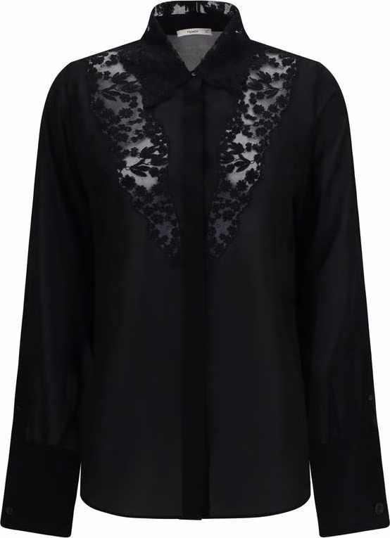 Fendi Black Silk Blouse