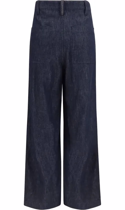 Brunello Cucinelli Blue Cotton Casual Pants