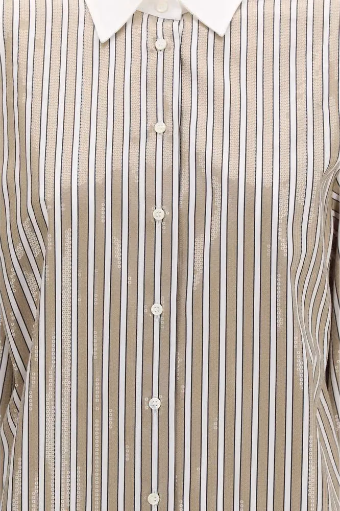 Brunello Cucinelli Beige Cotton Pattern Shirt