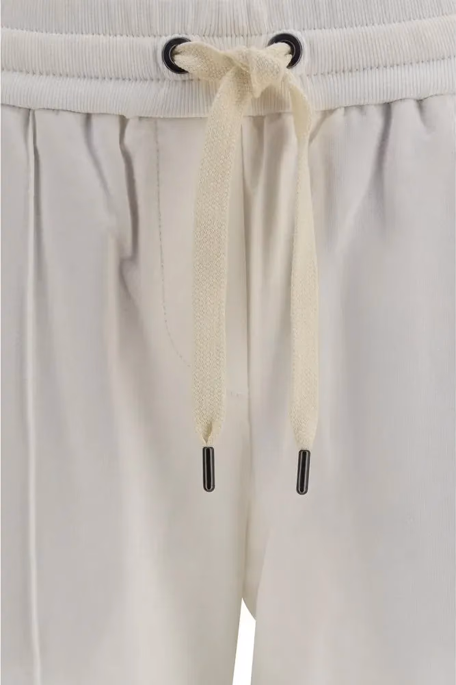 Brunello Cucinelli White Cotton Athletic Pants
