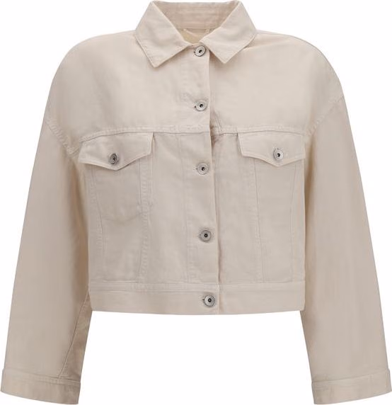 Brunello Cucinelli White Cotton Denim Jacket