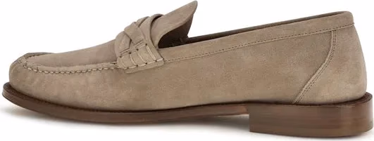 Brunello Cucinelli Beige Suede Leather Slip-On Loafers