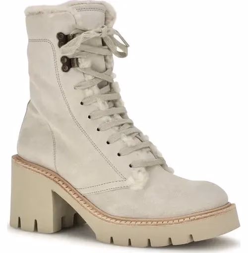 Pedro García Beige Calf Leather Bos Taurus Lace-Up Boots