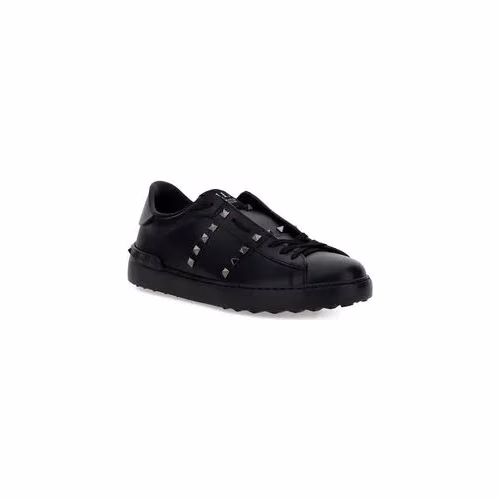 Valentino Garavani Black Calf Leather Bos Taurus Sneakers