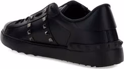 Valentino Garavani Black Calf Leather Bos Taurus Sneakers