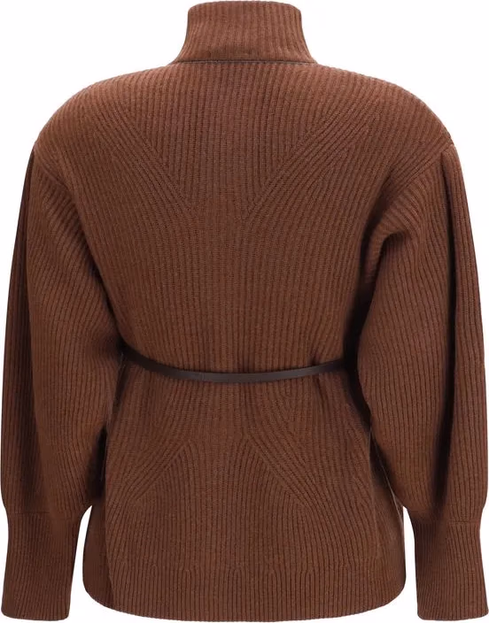 Brunello Cucinelli Brown Wool Oves Aries Cardigan