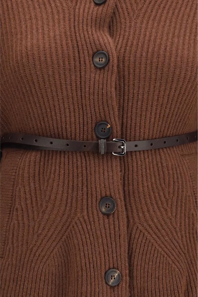 Brunello Cucinelli Brown Wool Oves Aries Cardigan