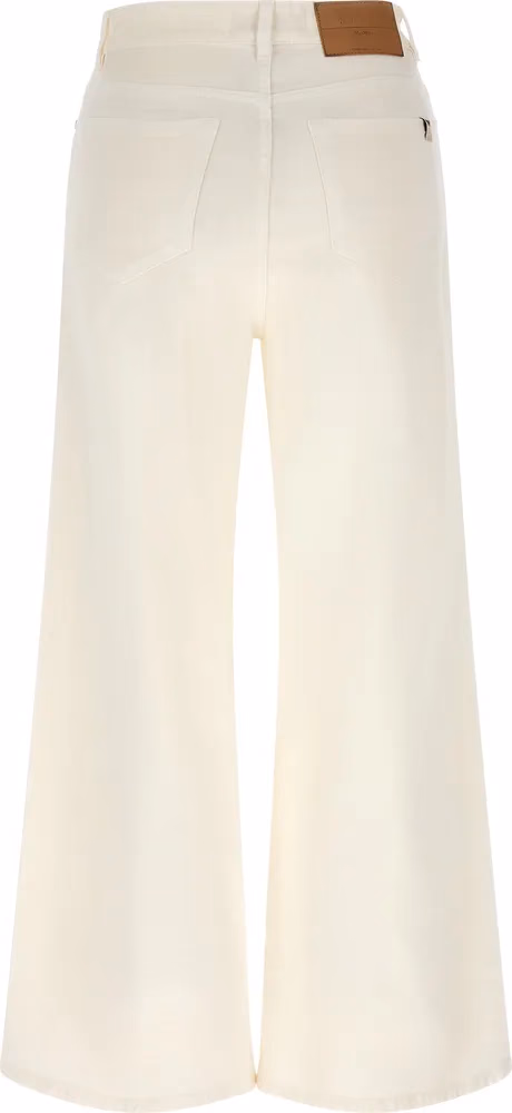 Max Mara White Cotton Casual Pants