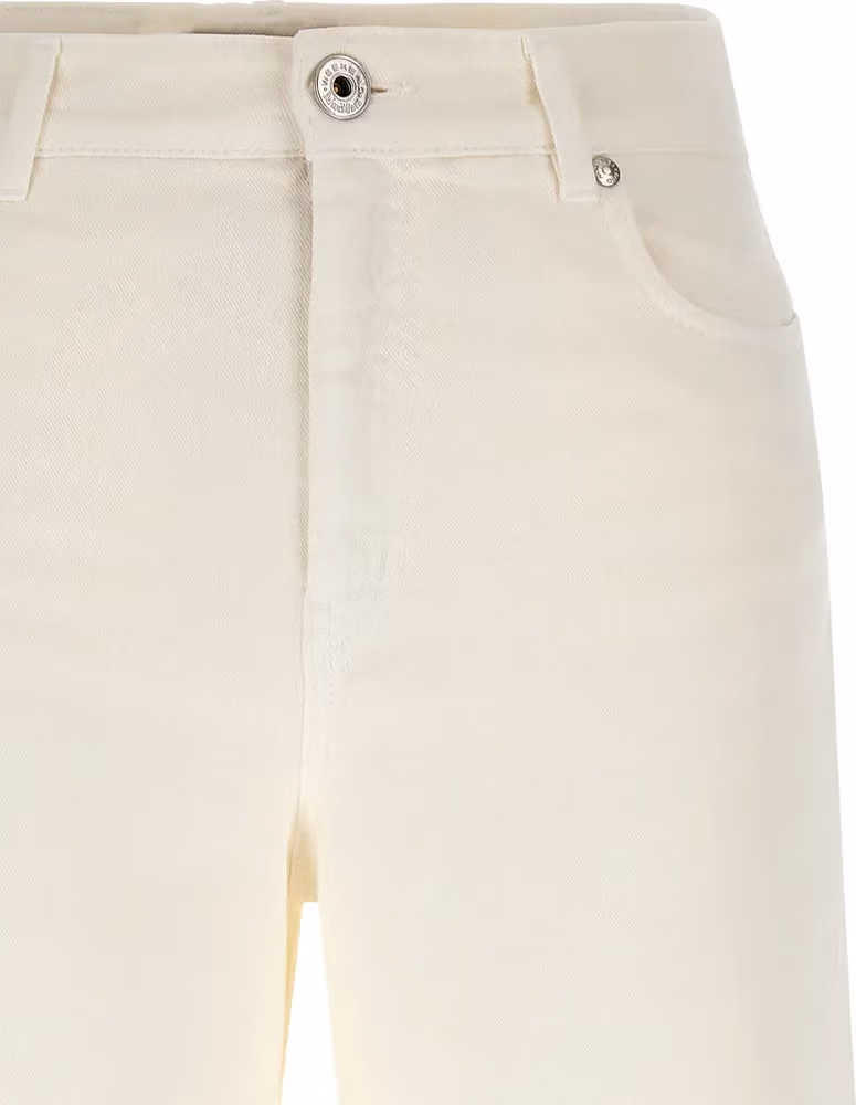 Max Mara White Cotton Casual Pants