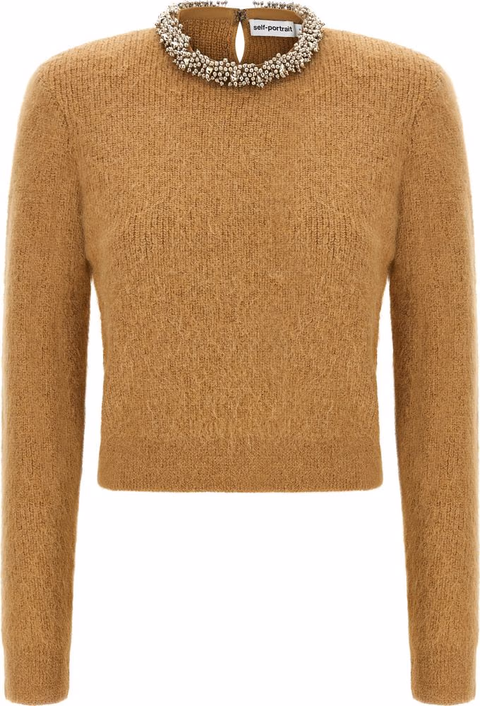 Self-Portrait Brown Polyester Cardigan