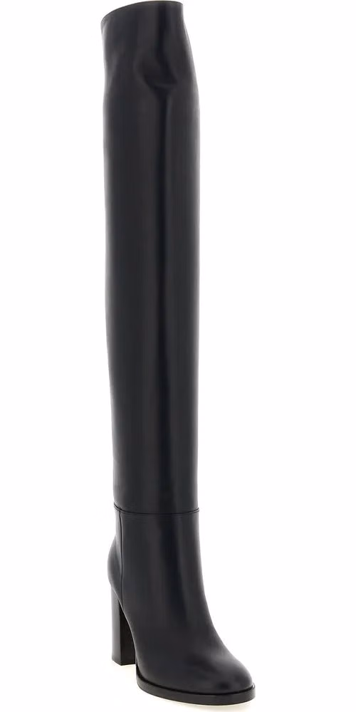 Gianvito Rossi Black Calfskin Over The Knee
