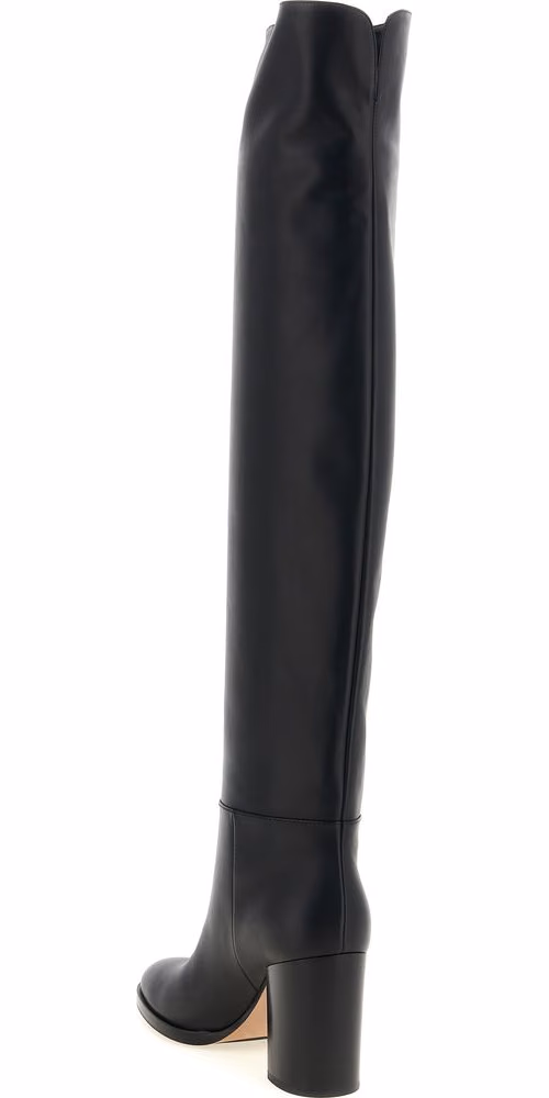 Gianvito Rossi Black Calfskin Over The Knee