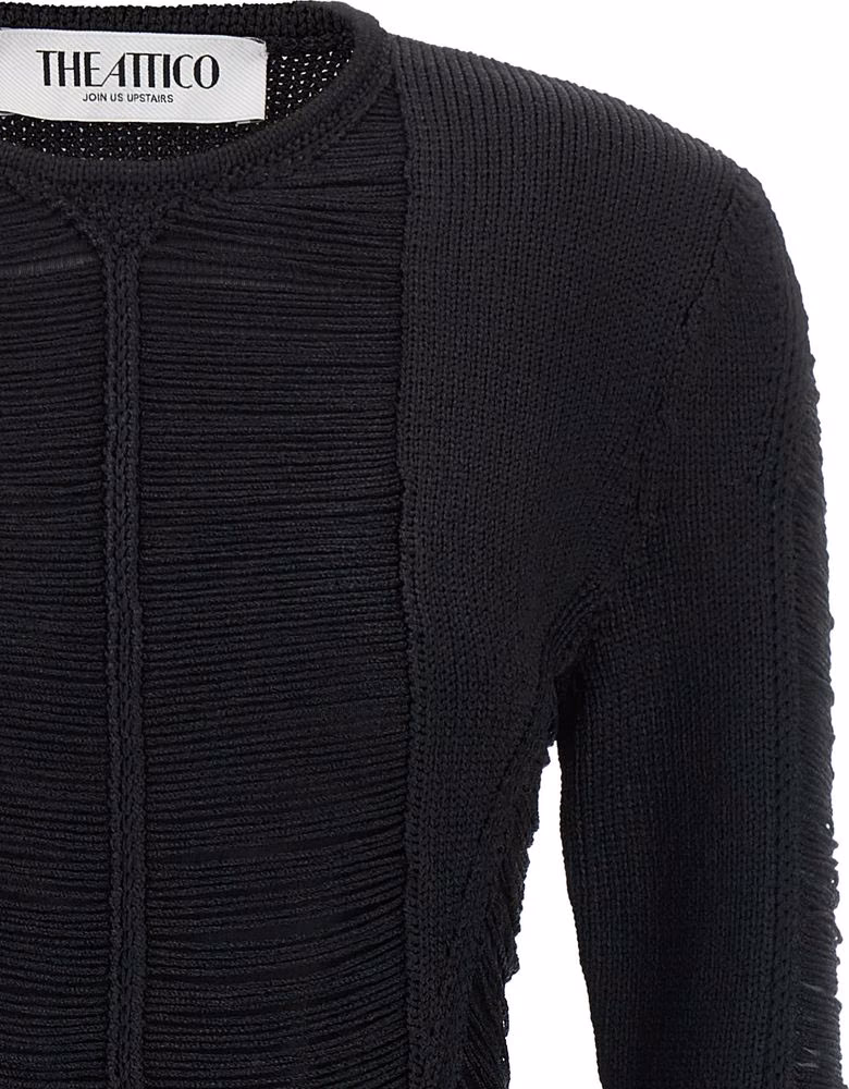 The Attico Black Viscose Short Dress
