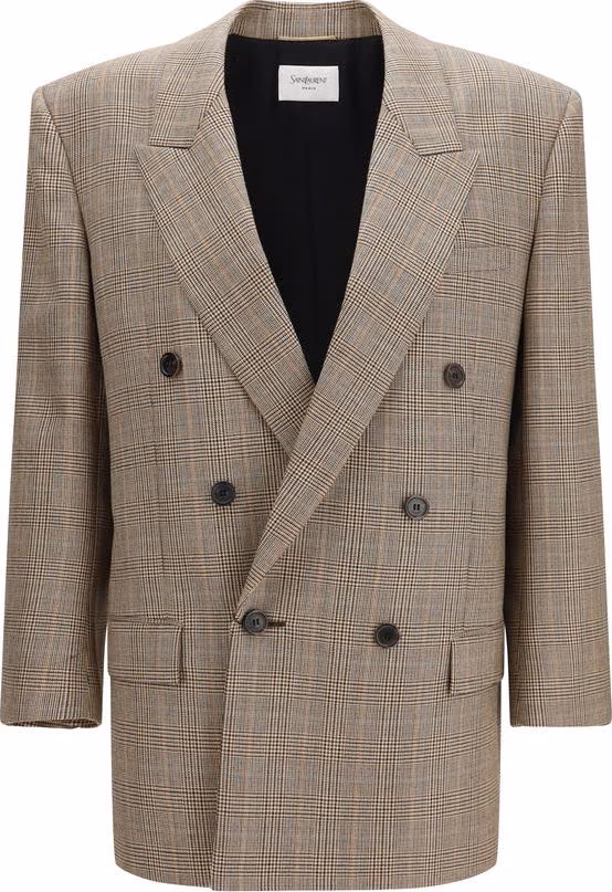 Saint Laurent Beige Wool Oves Aries Blazer