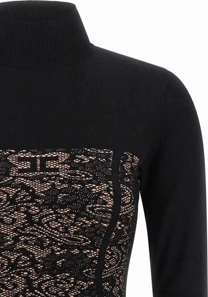 Elisabetta Franchi Black Viscose Short Dress