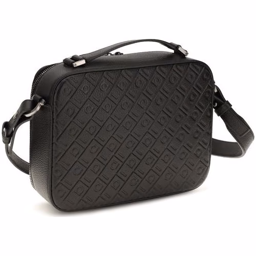 Ferragamo Black Calf Leather Bos Taurus Shoulder Bag