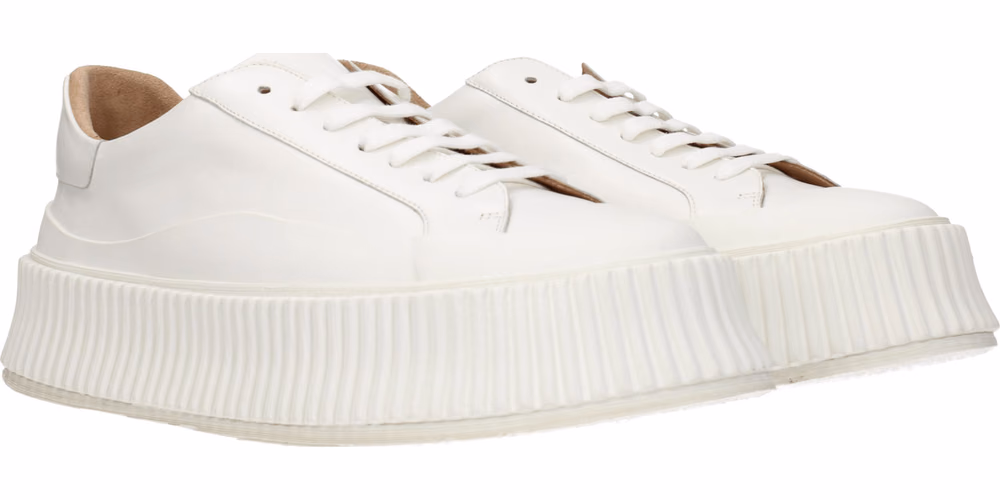 Jil Sander White Leather Platform Sneakers