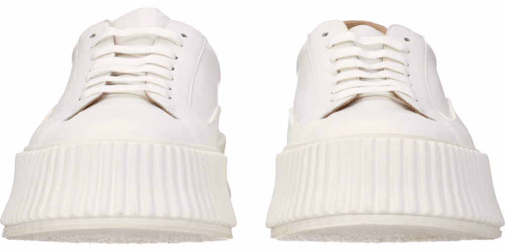 Jil Sander White Leather Platform Sneakers
