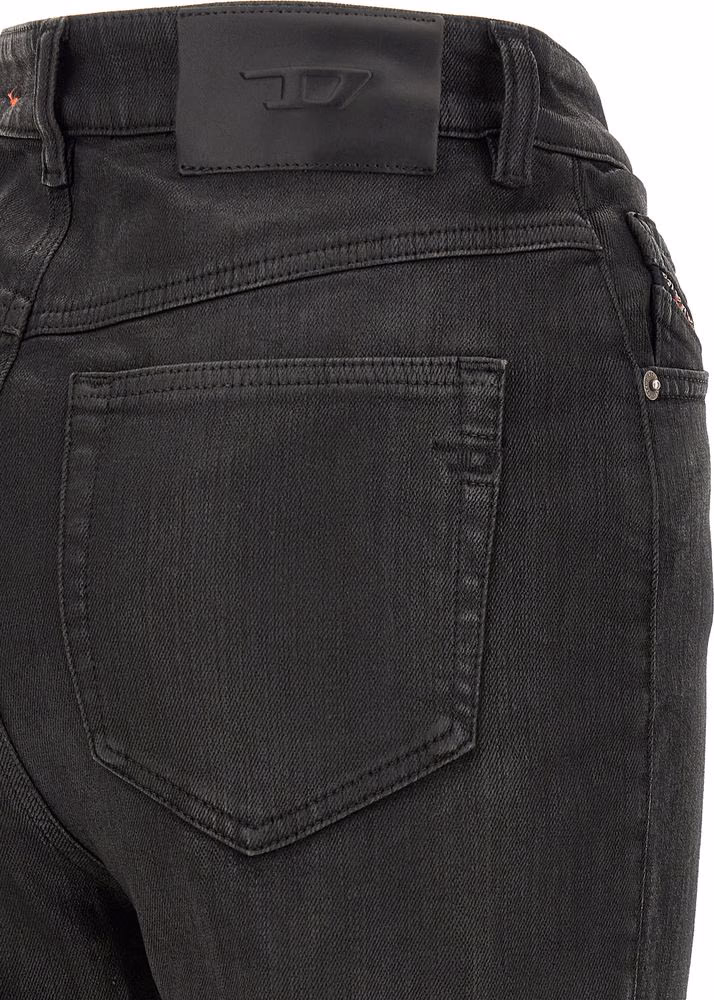 Diesel Black Cotton Slim Fit Jeans