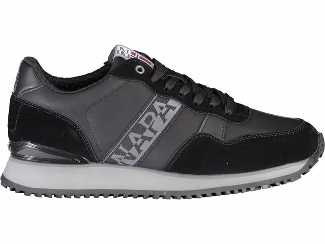 Napapijri Sleek Black Contrast Lace Sneakers