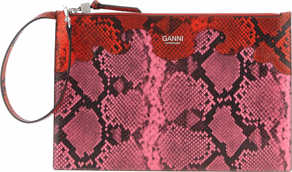 Ganni Fuchsia Polyester Clutch Bag