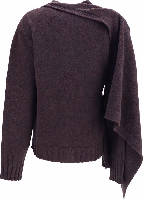 The Attico Brown Wool Oves Aries Cardigan