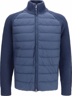 Blue Polyamide Full-Length Jacket