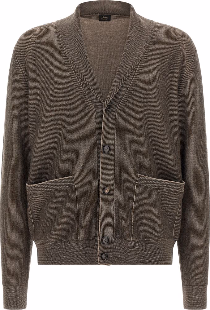 Brioni Brown Cashmere Cardigan