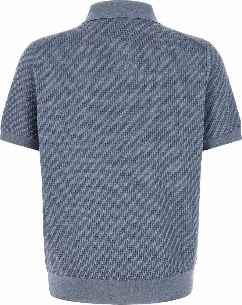 Brioni Blue Cotton Polo Shirt