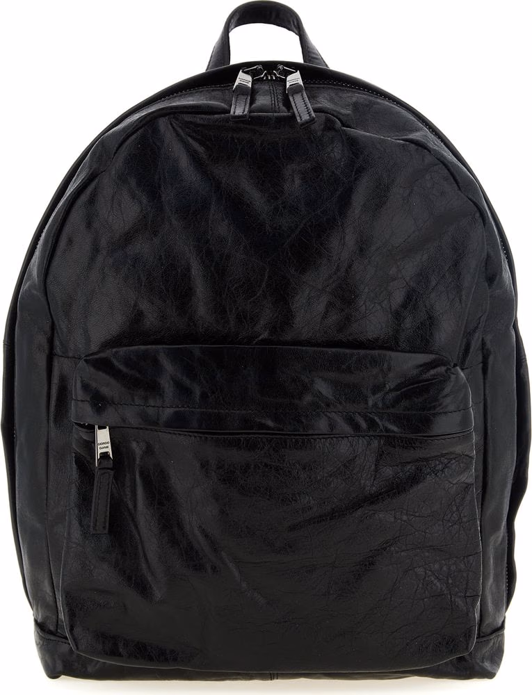 GIORGIO BRATO Black Lamb Leather Backpack