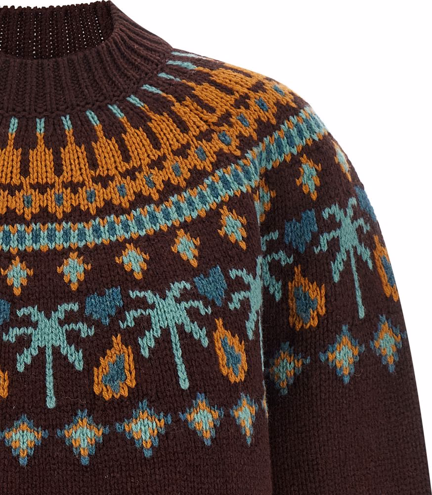 Alanui Brown Virgin Wool Cardigan