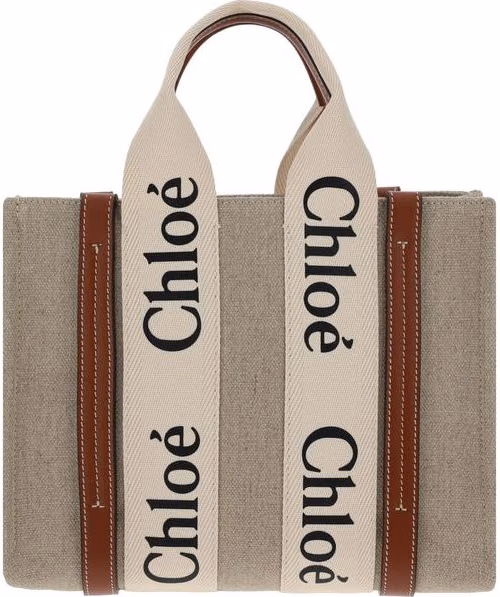 Chloé Brown Linen Handbag