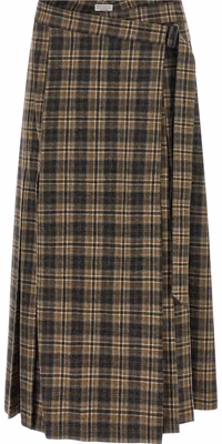 Brown Virgin Wool Mini Skirt