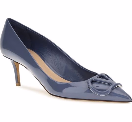Valentino Garavani Blue Calf Leather Bos Taurus High Heel Pumps