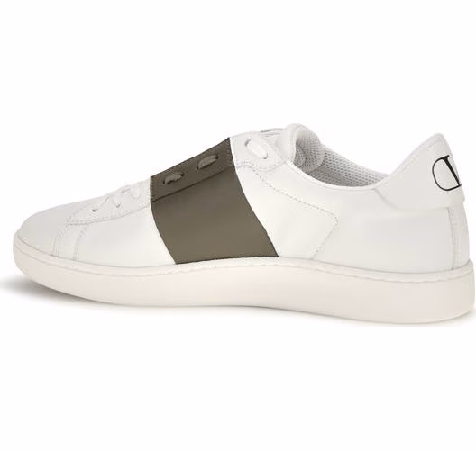 Valentino Garavani White Calf Leather Bos Taurus Low Top Sneakers