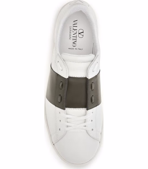 Valentino Garavani White Calf Leather Bos Taurus Low Top Sneakers