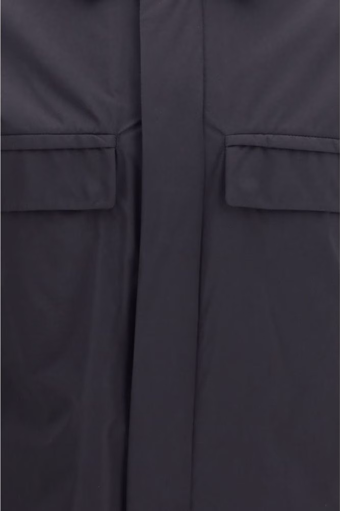LAMINAR Black Polyamide Full-Length Jacket