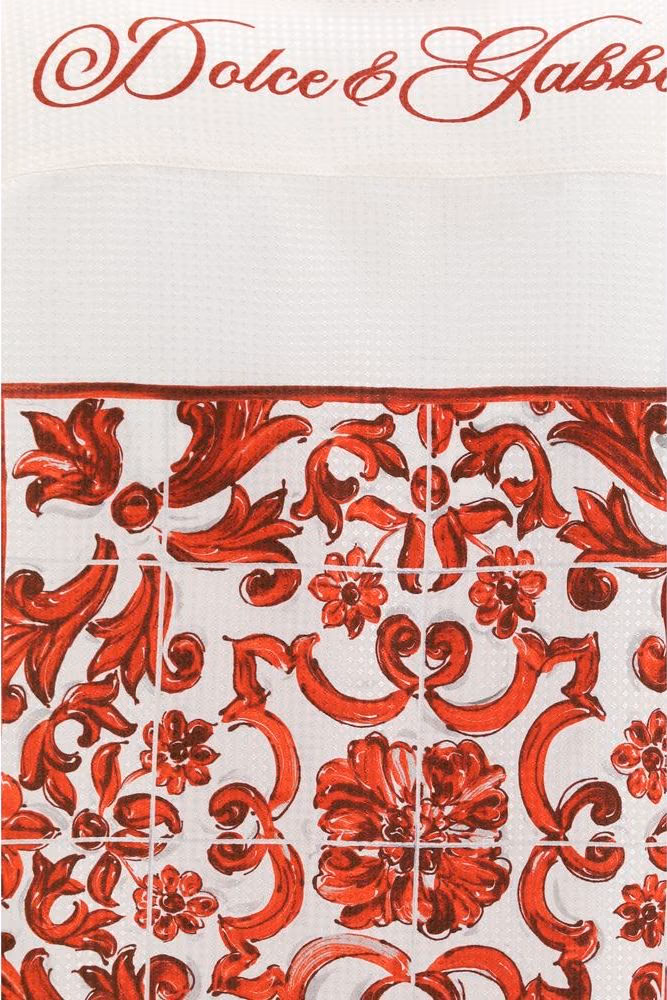 Dolce & Gabbana White Silk Pattern Shirt