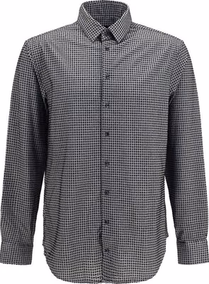 Gray Cotton Pattern Shirt
