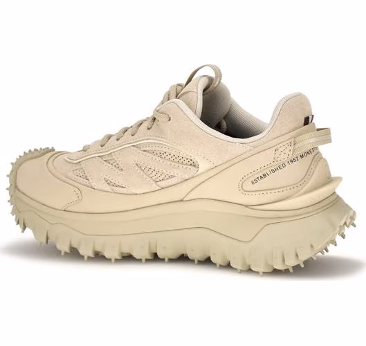 Moncler Beige Calf Leather Bos Taurus Athletic Sneakers