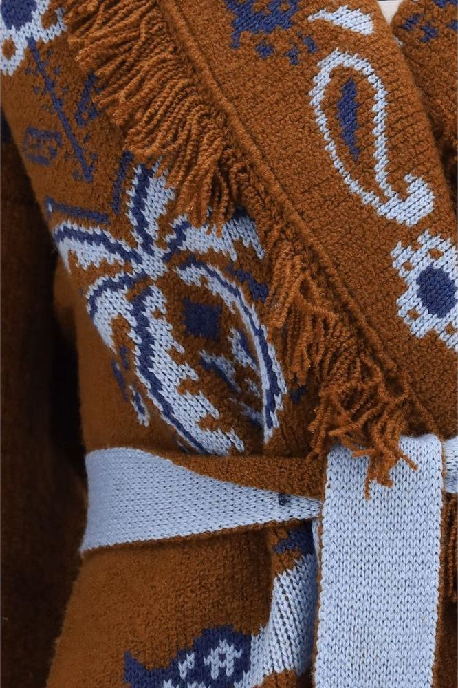 Alanui Brown Wool Oves Aries Cardigan