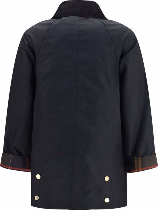 Barbour Black Cotton Full-Length Jacket