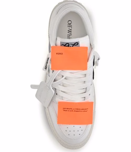 Off-White White Calf Leather Bos Taurus Low Top Sneakers