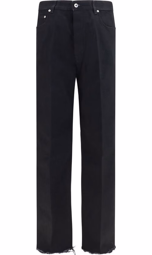 Rick Owens Black Cotton Flared Jeans